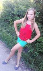 small girl in shorts