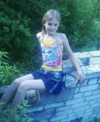 small girl in shorts