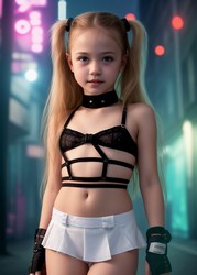 small girl in shorts